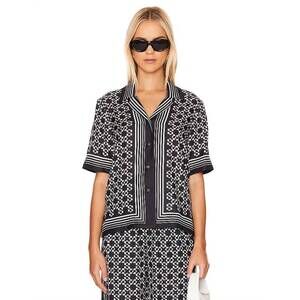 NEW SIMKHAI koda button down shirt in black